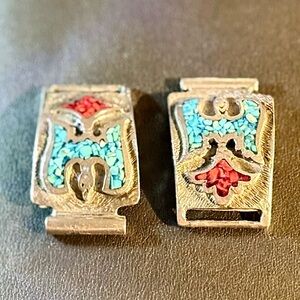 Navajo Silver Turquoise Watch Tips